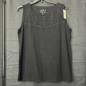 NWT LOFT Vintage Soft Black Sleeveless Tee, LP